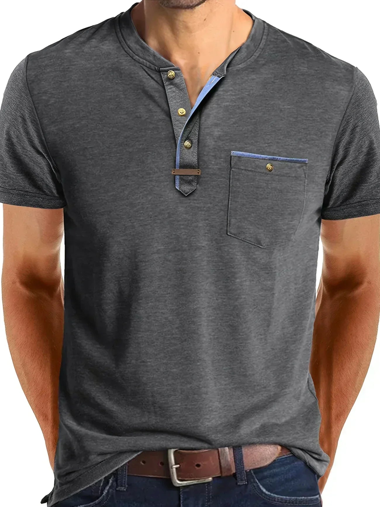 Savrani™ | Elegante T-shirt met ronde hals en zak
