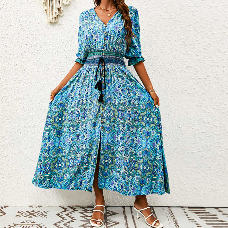 Josiane | Maxi Jurk Breeze in Stentøj