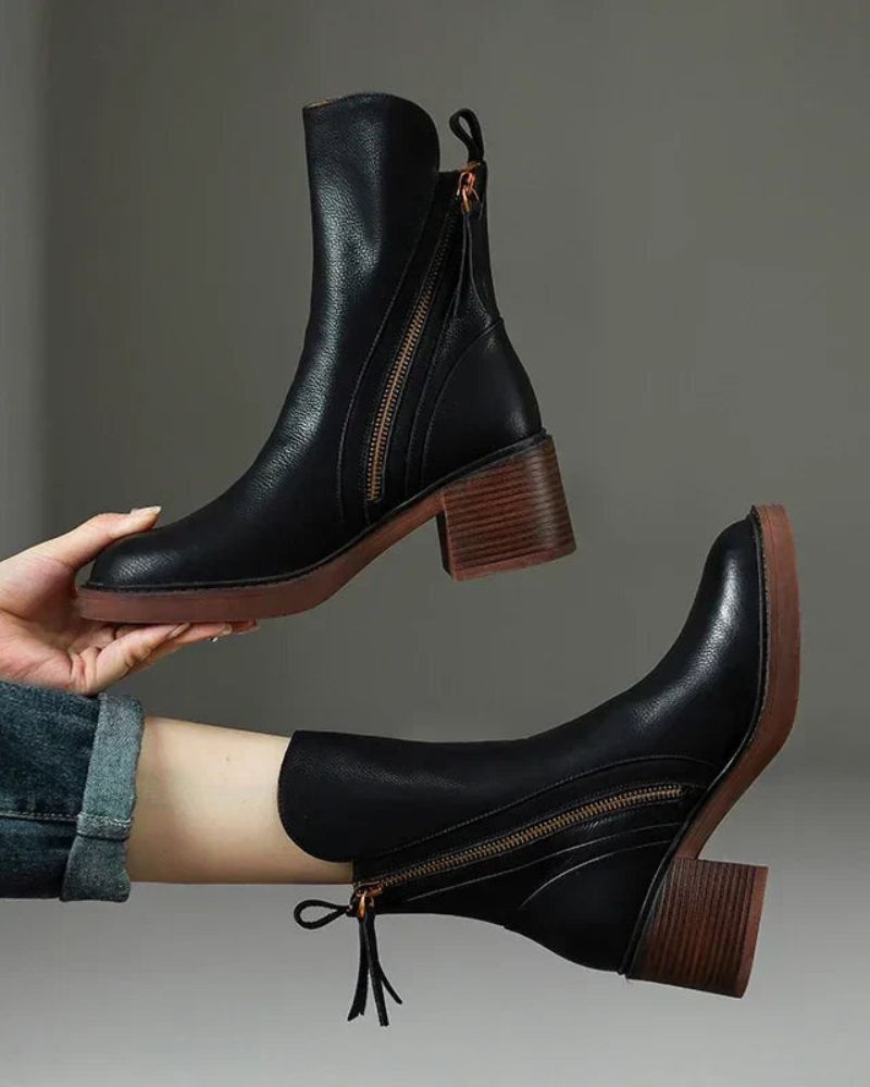 Marie™ | Bottines en cuir à talon confortable