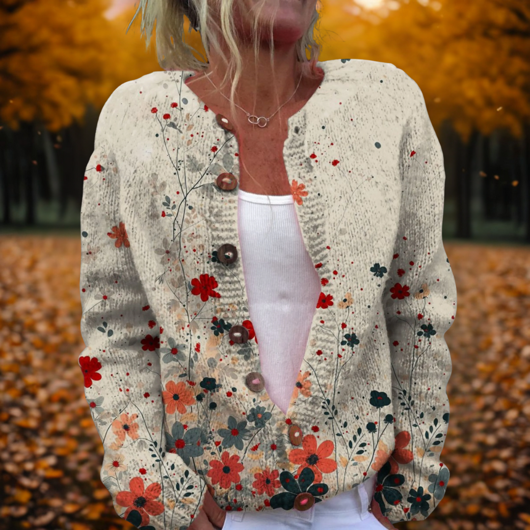 Elvianne | Artistieke Bloemen Cardigan