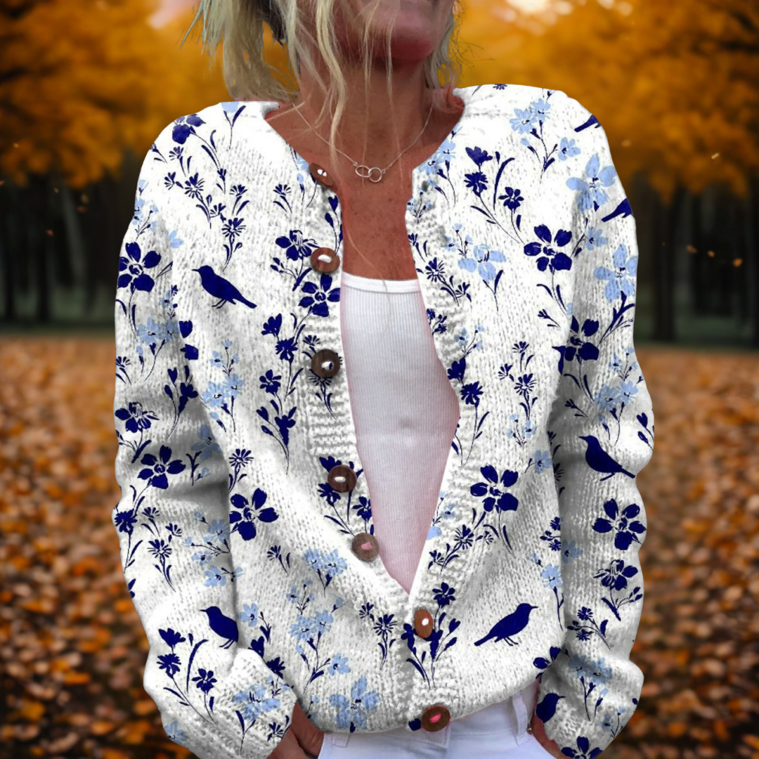 Renelle | Gezellige Vintage Cardigan met Bloemen