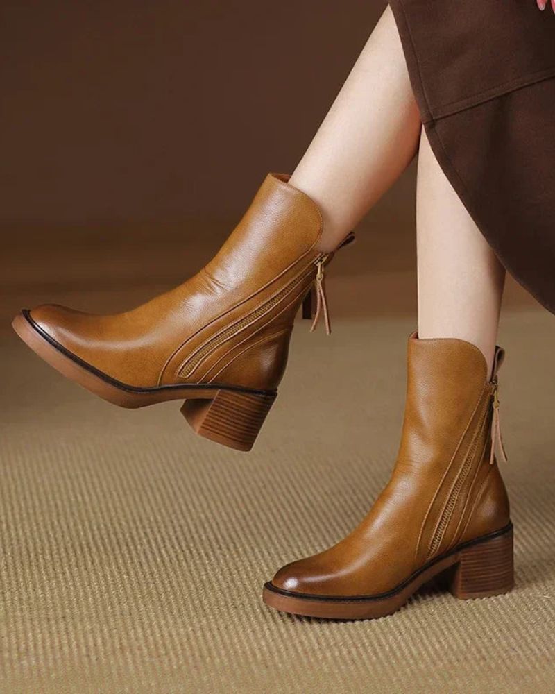 Marie™ | Bottines en cuir à talon confortable