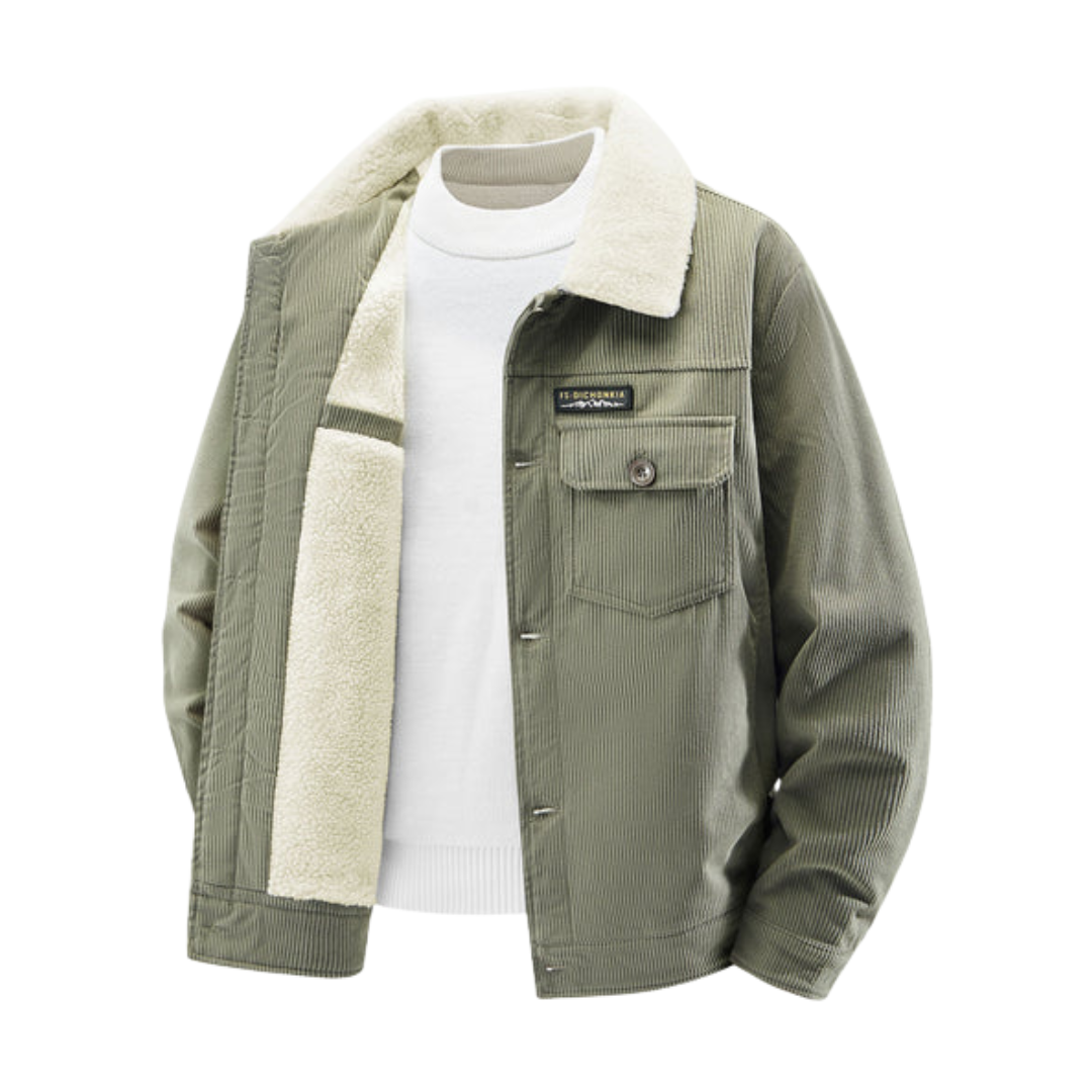 Corduroy jas met zachte teddy voering