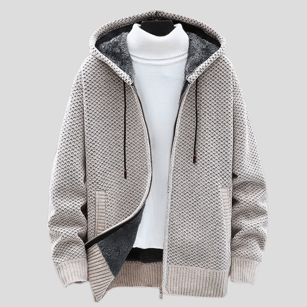 Hansson – Premium geribde hoodie van tricot