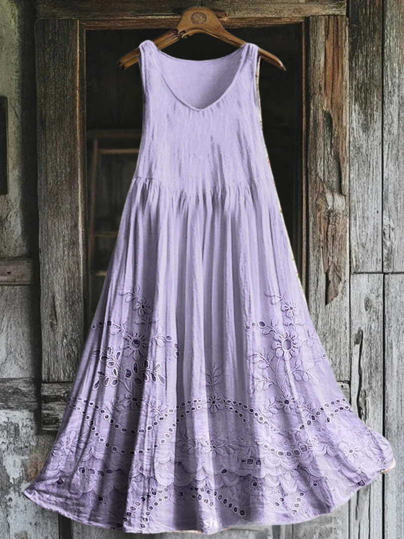 Margaux – Jurk met Engelse borduursels