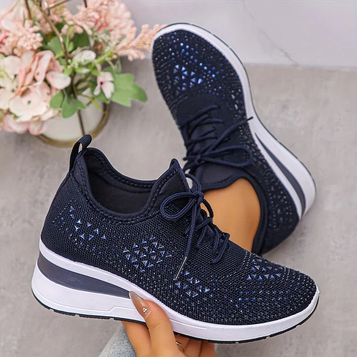 Giselle – Orthopedische Sneakers met Glanzende Kristallen