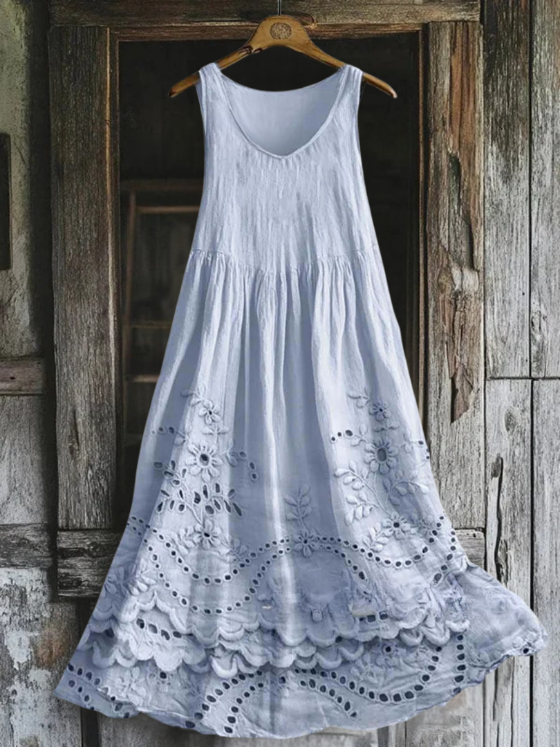 Margaux – Jurk met Engelse borduursels