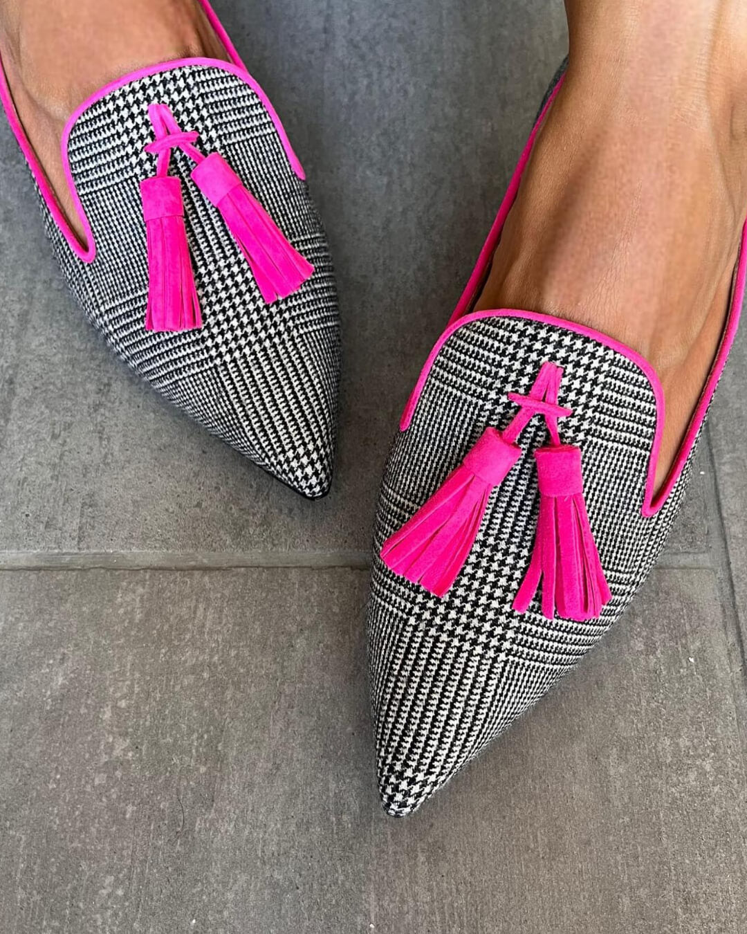 Ellaine | Aangewezen loafers met fluoro franjes