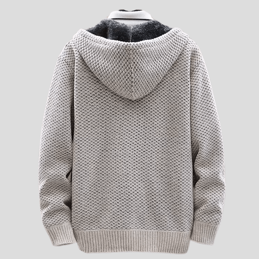 Hansson – Premium geribde hoodie van tricot