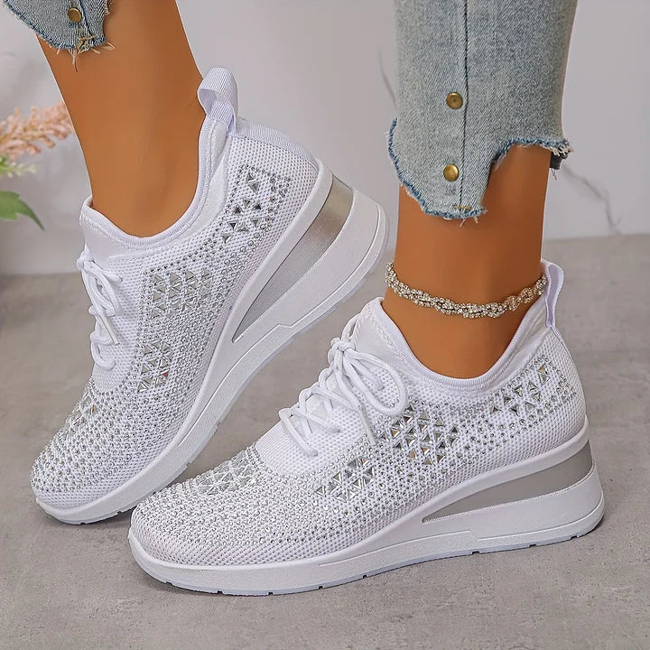 Giselle – Orthopedische Sneakers met Glanzende Kristallen