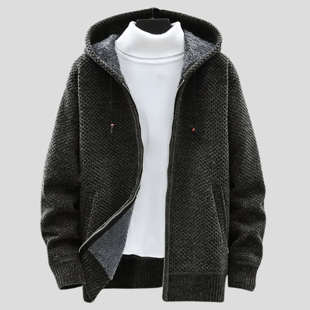 Hansson – Premium geribde hoodie van tricot