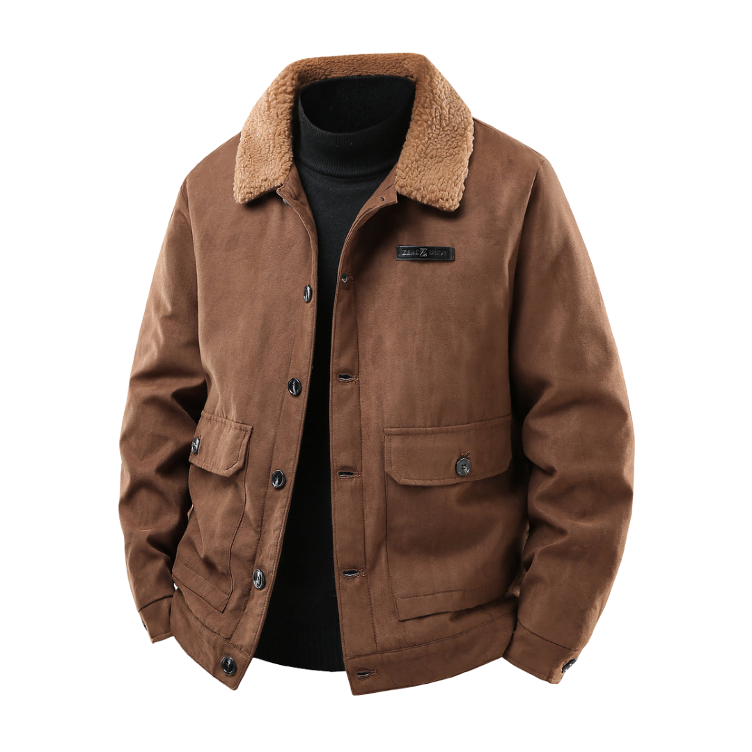 Gevoerde Jas van Faux Suède met Pluche Voering