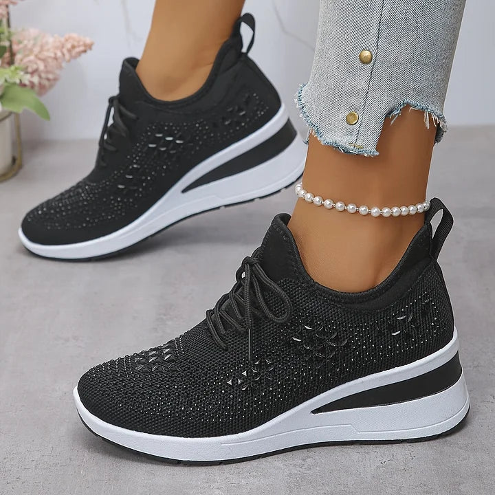 Giselle – Orthopedische Sneakers met Glanzende Kristallen