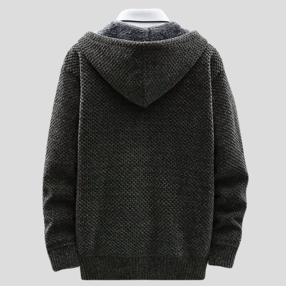 Hansson – Premium geribde hoodie van tricot