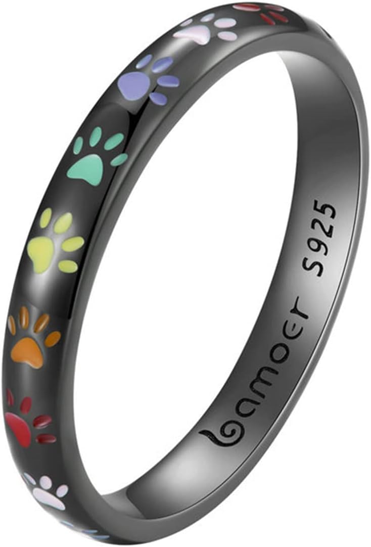 Zilveren ring met pootafdruk ontwerp