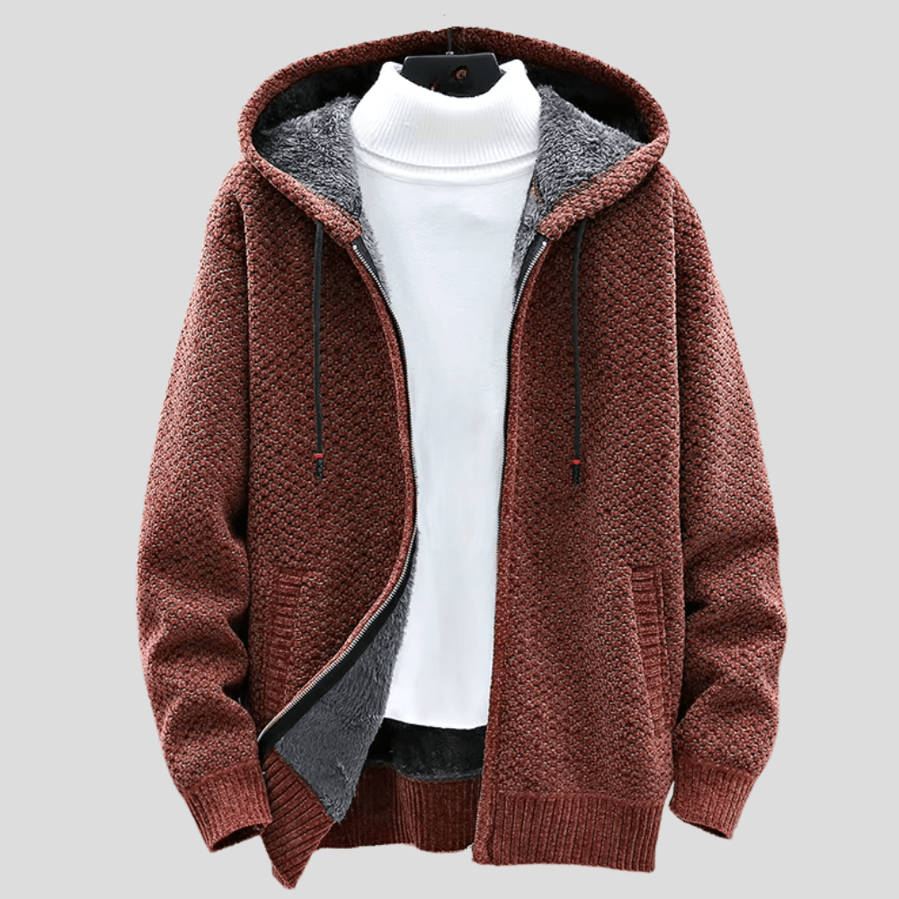 Hansson – Premium geribde hoodie van tricot