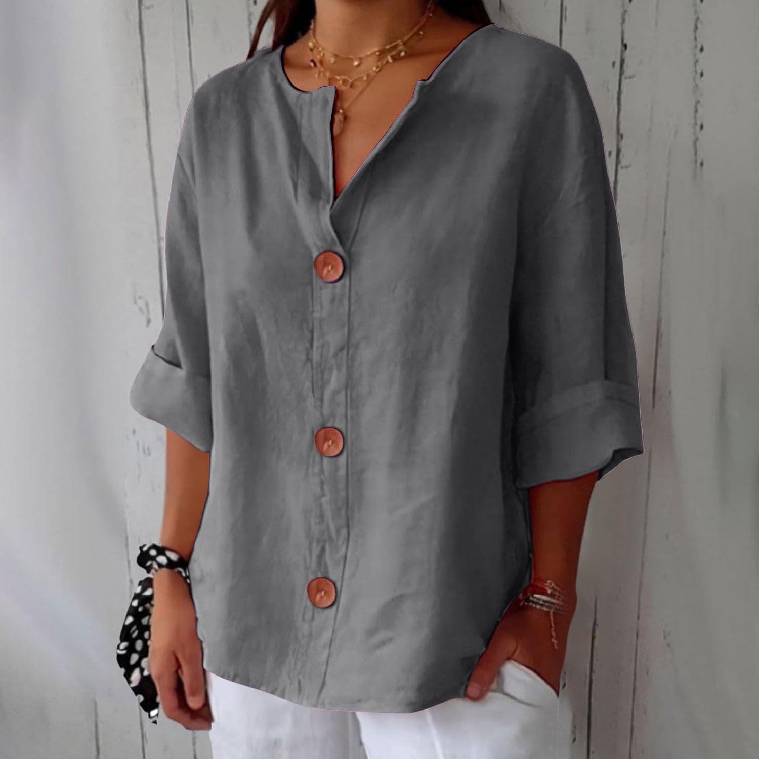 Clara™ | Luchtige Linnen Blouse