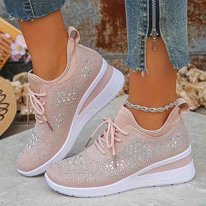 Giselle – Orthopedische Sneakers met Glanzende Kristallen