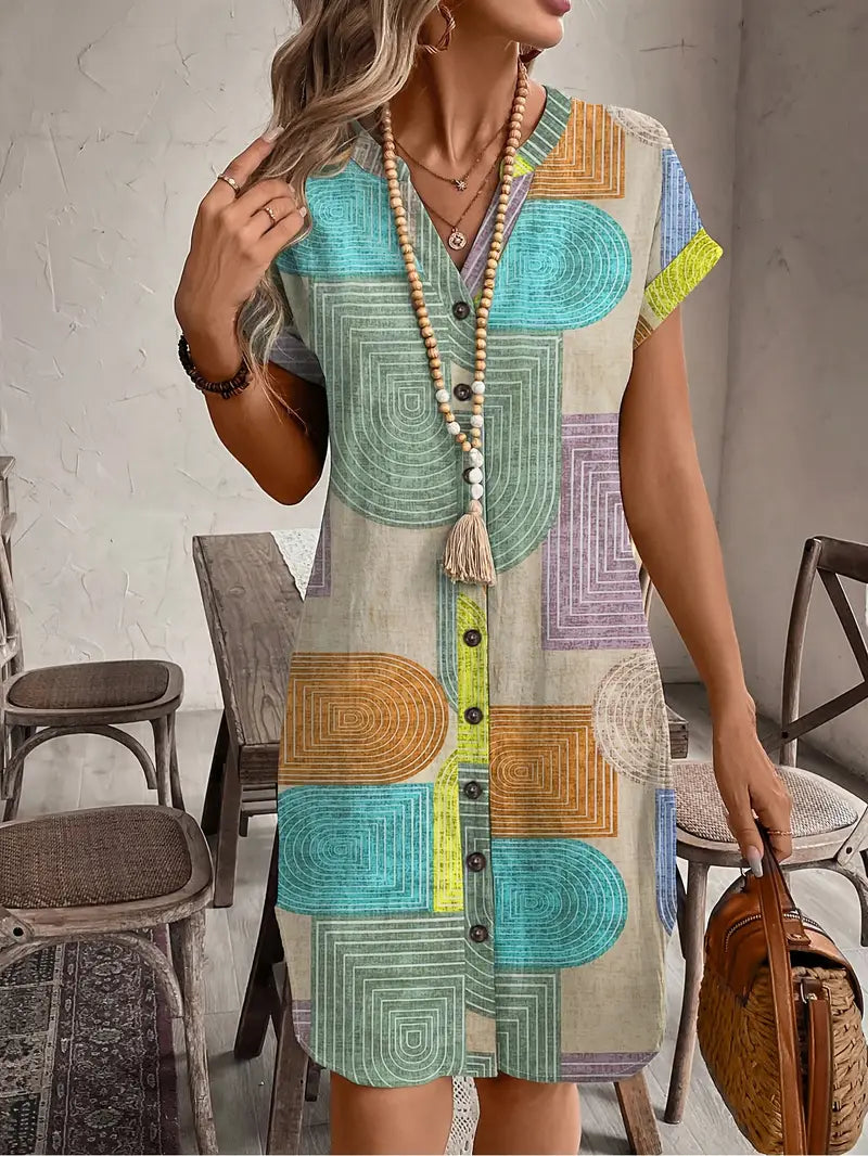 Lucille™ | Elegante Geometrische Jurk