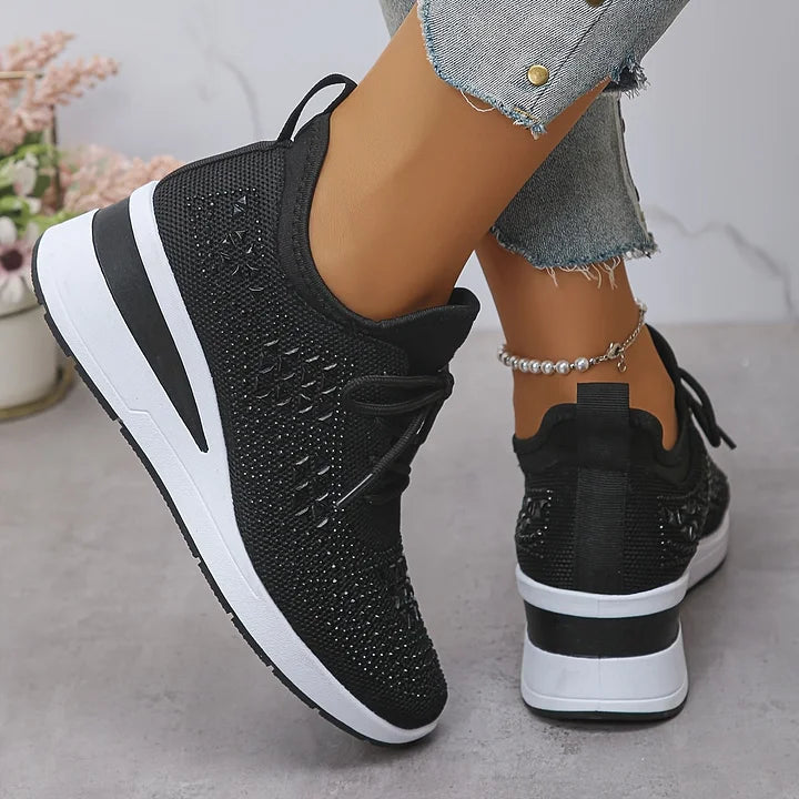 Giselle – Orthopedische Sneakers met Glanzende Kristallen