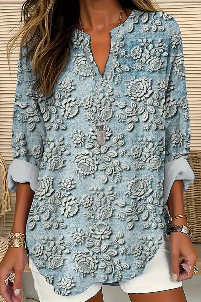 Blouse Blue Dusk Bloom