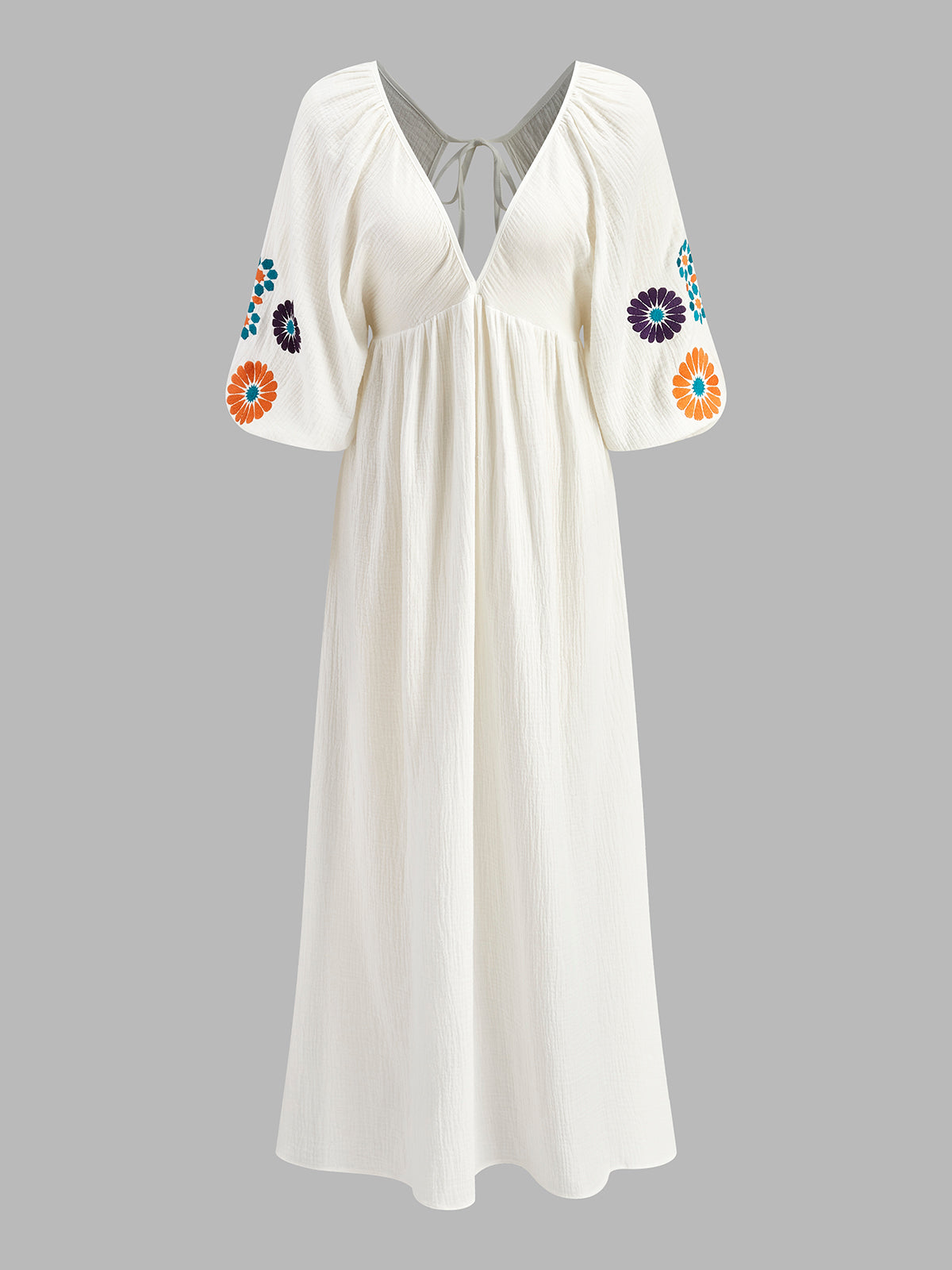 Maëlle™ | Lange Geborduurde Jurk