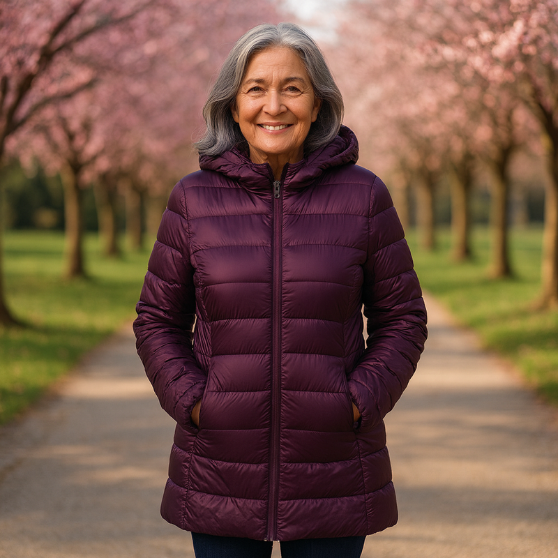 Helsa Lange Gewatteerde Seizoenskurt | Paars