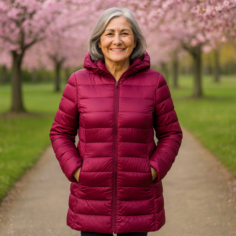 Helsa Lange Gevoerde Jas | Donkerrood