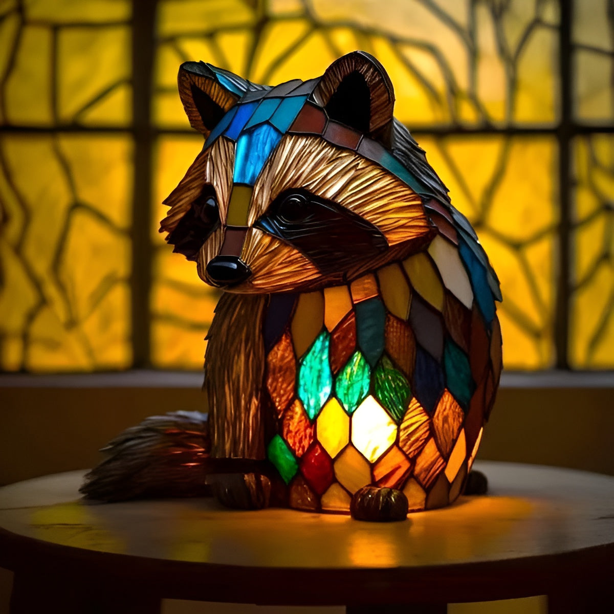 Filou | Magische Raccoon Lamp in Kleurrijke Schaal