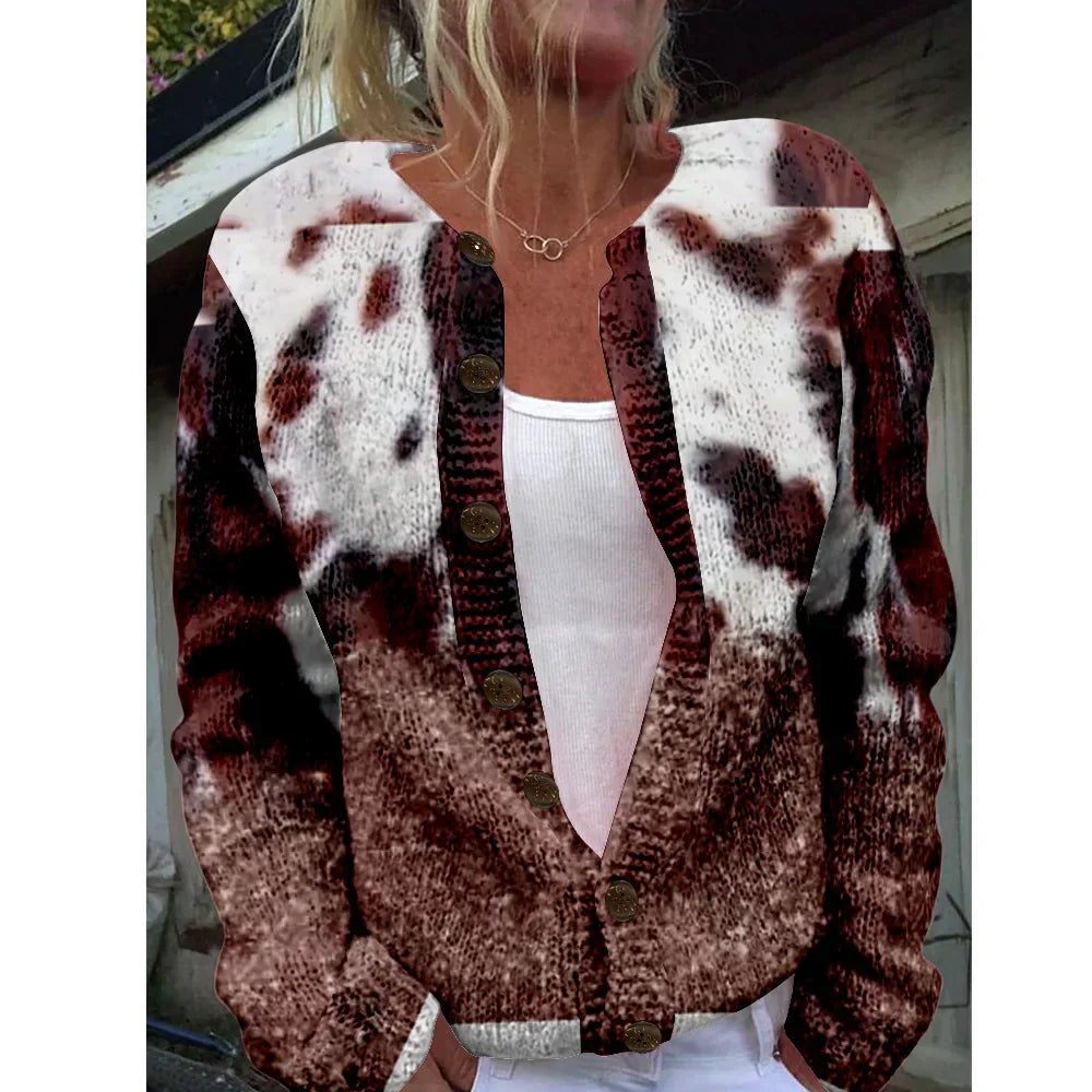 Corinne | Elegante cardigan met print