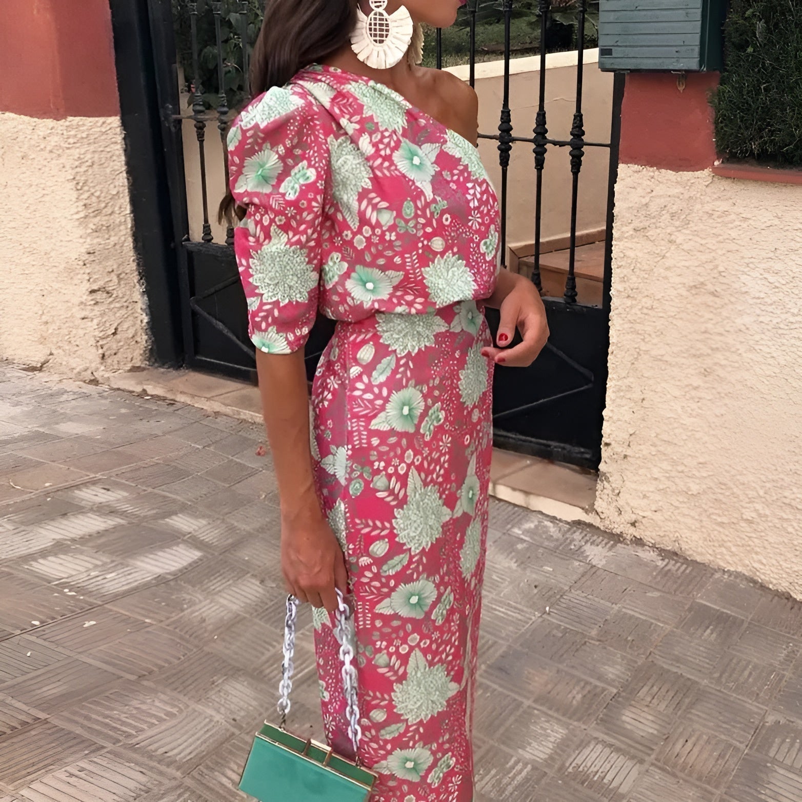 Émilie™ | Lange jurk met print