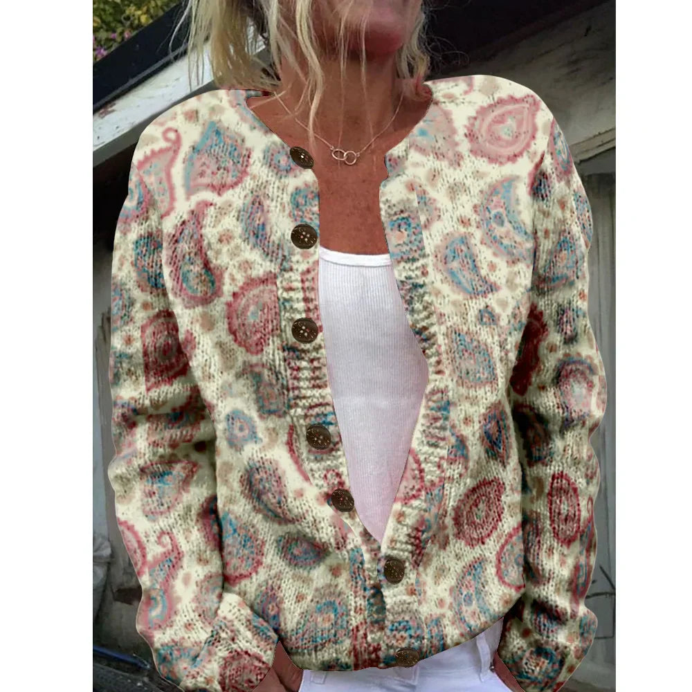 Bernadette | Elegante cardigan met print