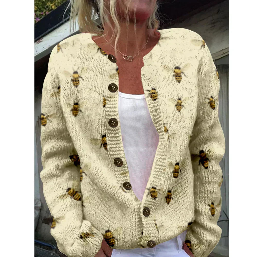 Carla | Elegante cardigan met print