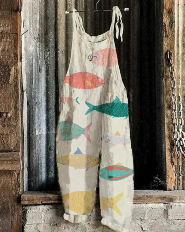 Marini™ | Jumpsuit geïnspireerd op Japanse kunst met sardines