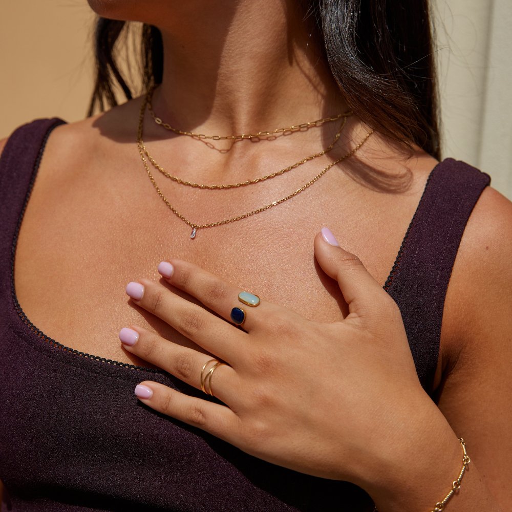 Gewikkelde Ring met Aquamarijn