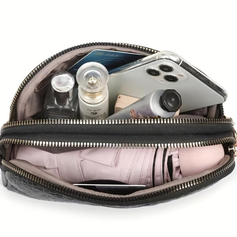 Cora | Belle mini schoudertas van ecosuède met krokodillenmotief