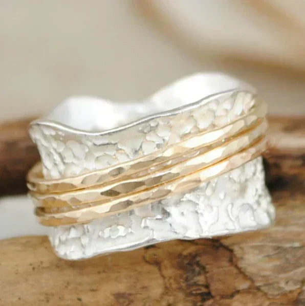 Vintage Spinner Ring in Goud en Zilver
