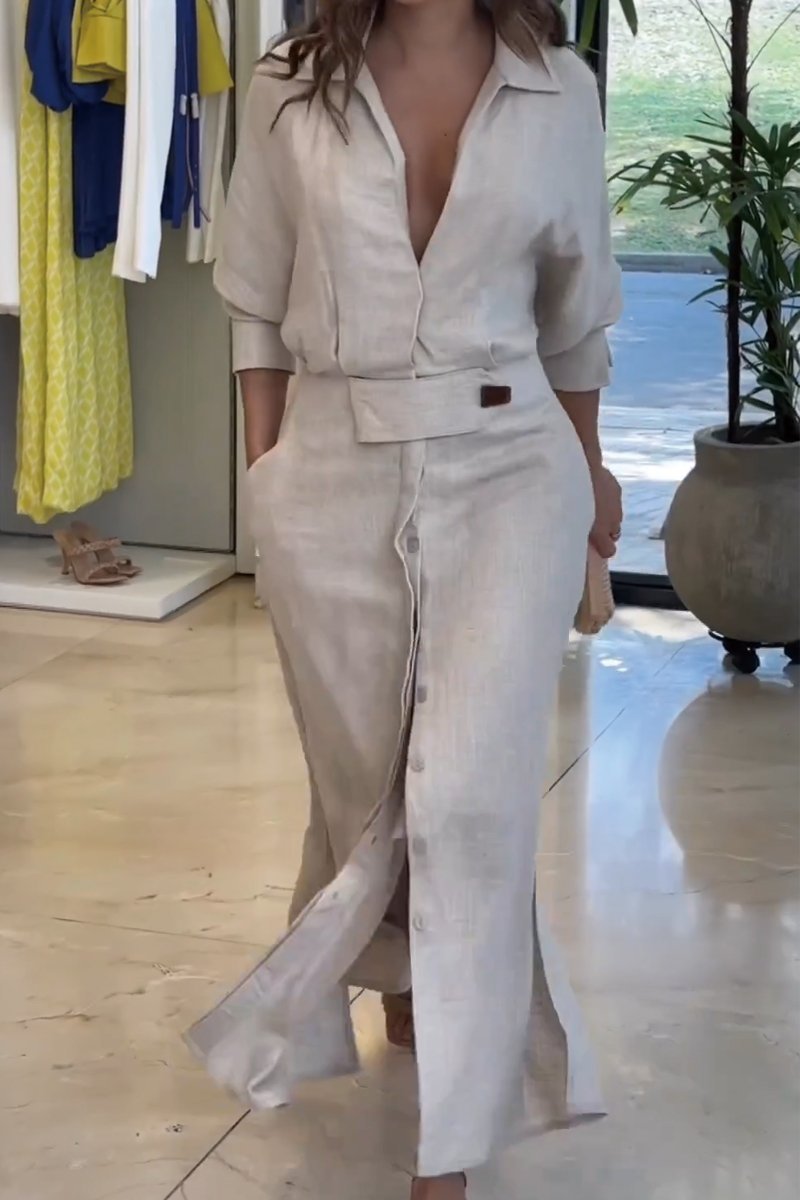 Jeanette | Maxi-jurk met V-hals