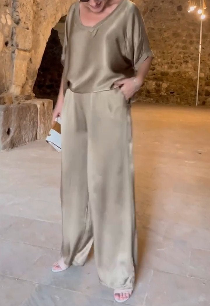 Elena | Casual tweedelige set met ronde hals