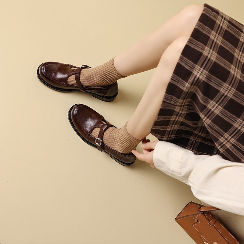 Christabel™ | Handgemaakte Mary Jane schoenen met T-band