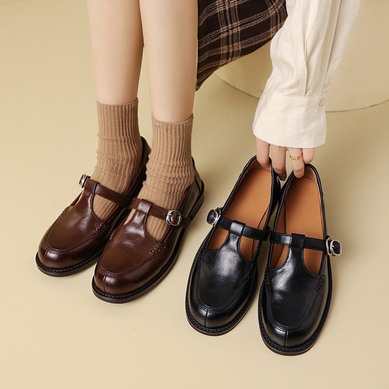 Christabel™ | Handgemaakte Mary Jane schoenen met T-band