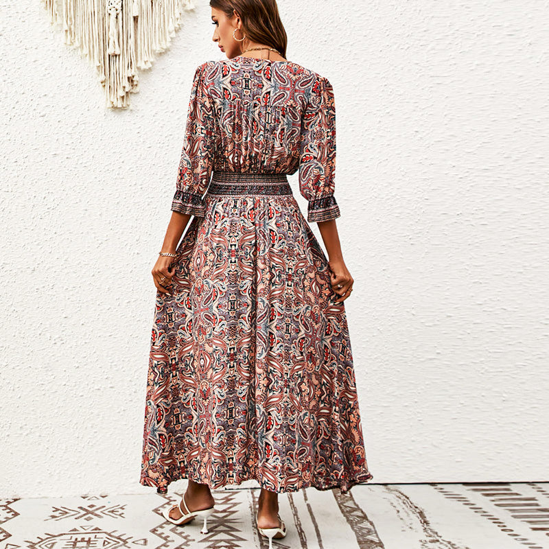 Josiane | Maxi Jurk Breeze in Stentøj