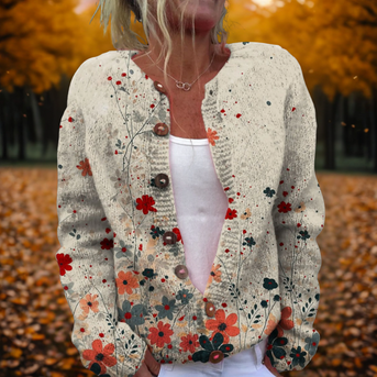 Elvianne | Artistieke Bloemen Cardigan
