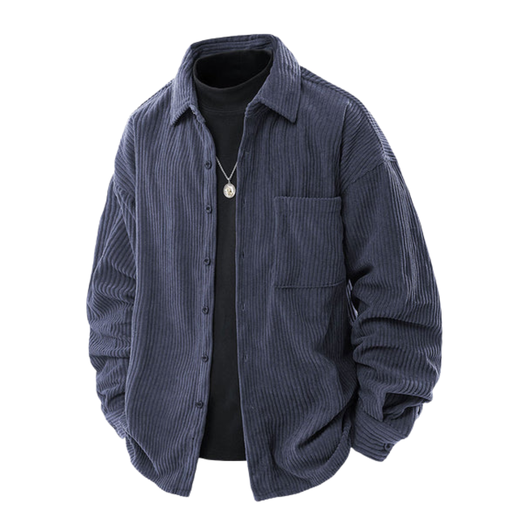 Geribbelde Corduroy Overhemd met Knopen