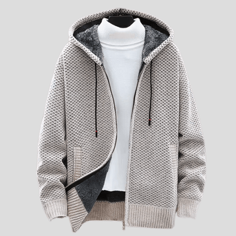 Hansson – Premium geribde hoodie van tricot