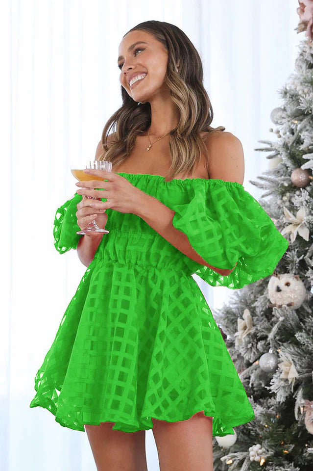 Evie - Mini Jurk met Puff Mouwen