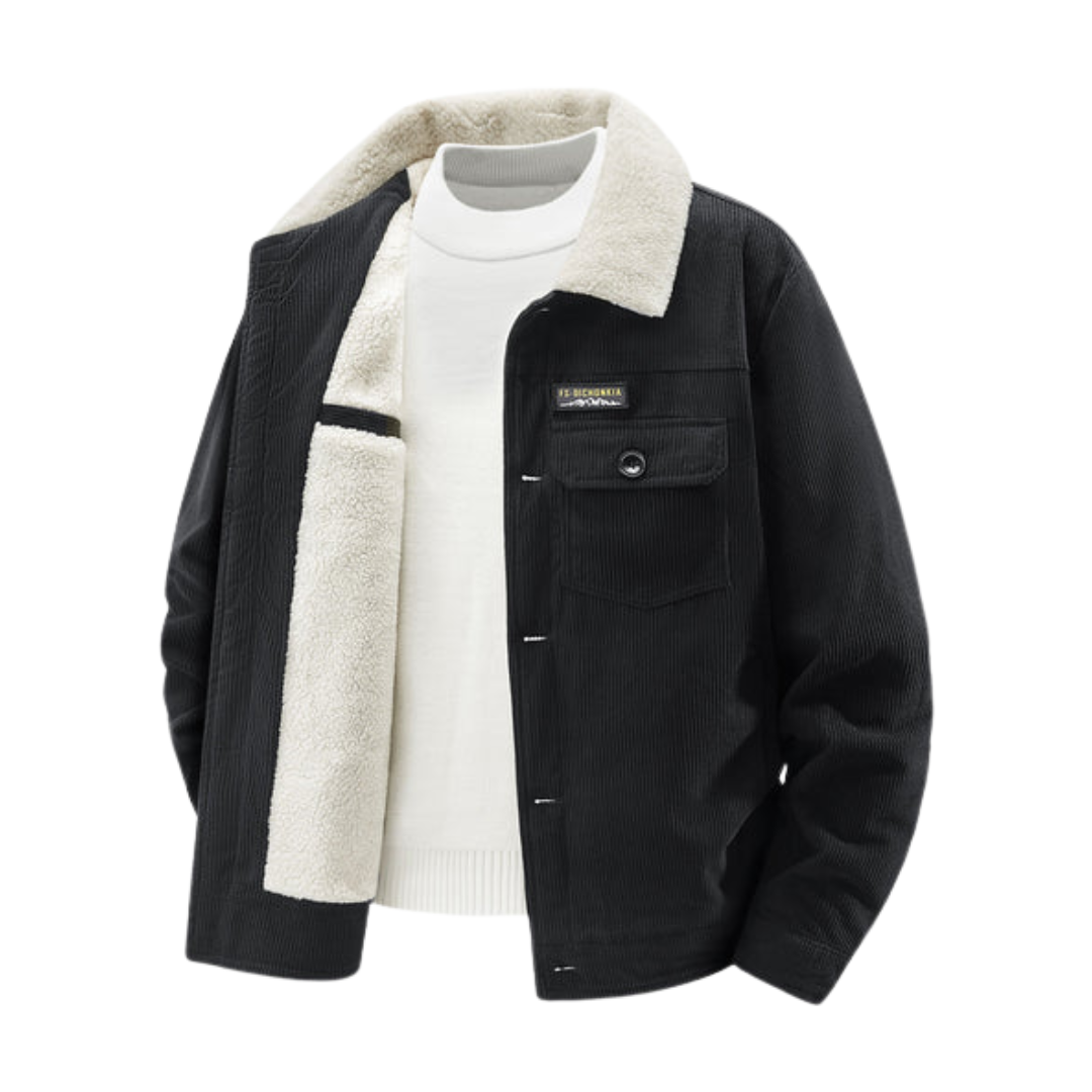 Corduroy jas met zachte teddy voering