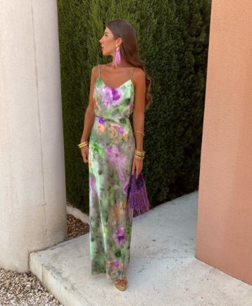 Anisten™ | Stijlvolle Maxi Jurk met Halo-Dye Patroon en Afneembare Sjaal