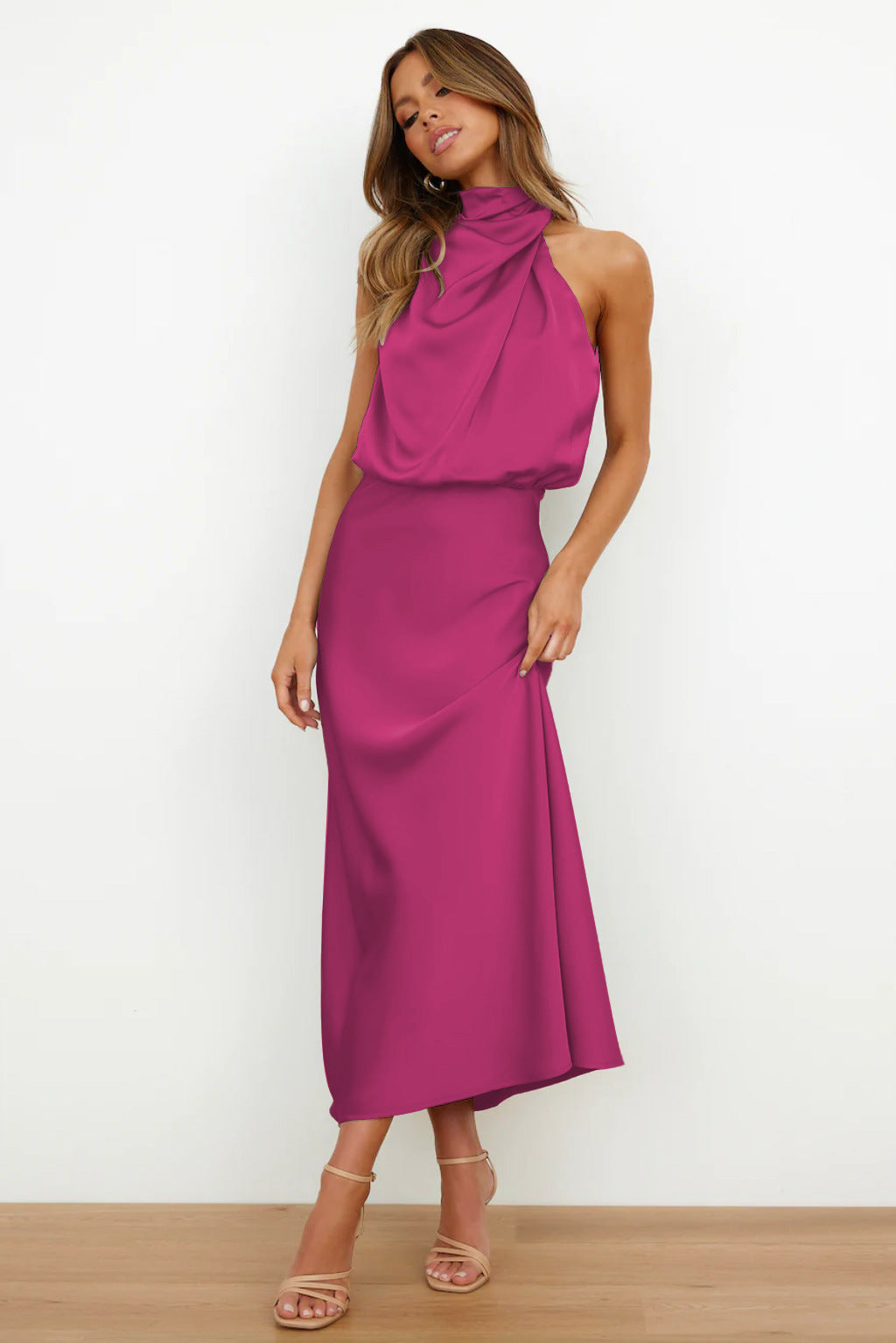 Benthe - Midi-jurk met Off-the-Shoulder Design