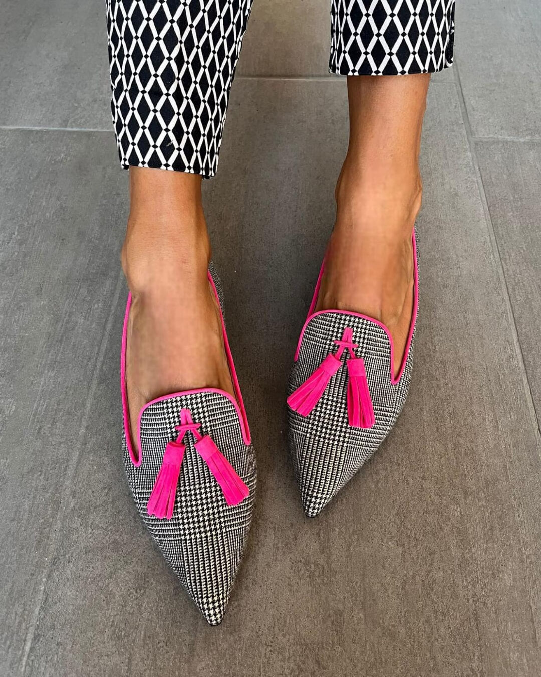 Ellaine | Aangewezen loafers met fluoro franjes